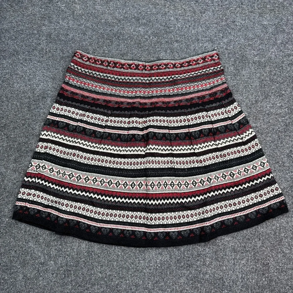 Princess Vera Wang Knit Mini Skirt Womens Size Medium White Black‎ Red Designer